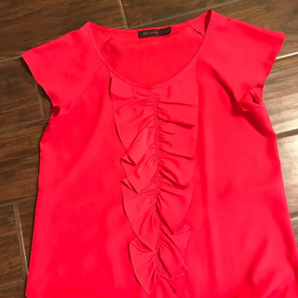 Hot pink ruffled top from The Limited. EUC - Picture 1 of 3